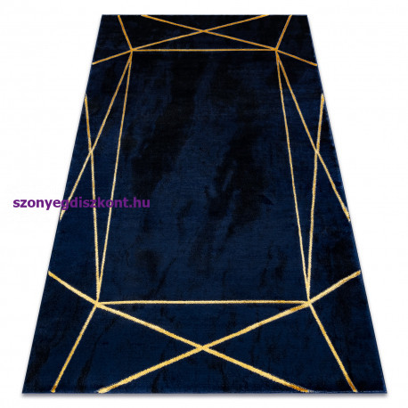 Bolti T4. Kizárólagos EMERALD szőnyeg 1022 glamour, elegáns geometriai sötétkék / arany 160x220 cm