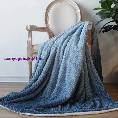 NAT. Pléd 2 rétegű jacquard sherpa Ombre blue 530 gsm 150x200 cm