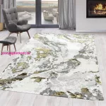 Den. Sunset 8441 Fehér-Zöld 60szett=60x220cm+2dbx60x110cm modern szőnyeg