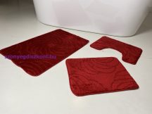Fürdőszobai szőnyeg 3 részes - piros nagyvirág