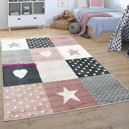 TOP! Den. Balu 1486 rózsaszín 160x230cm-csillagos szőnyeg