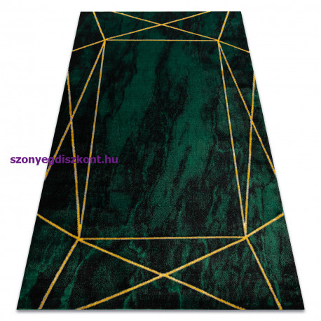Bolti 16. EMERALD szőnyeg 1022 glamour, elegáns geometriai, márvány üveg zöld / arany 160x220 cm