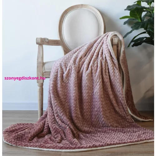 NAT. Naturtex sherpa design kétoldalas pléd - Ombre Coral 150x200 cm