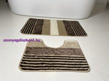 Fürdőszobai szőnyeg 2 részes - bézs csíkos-kagyló