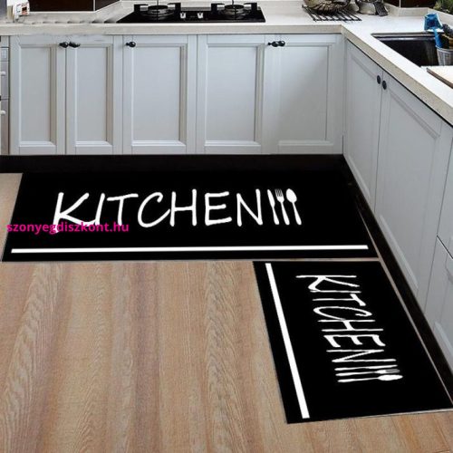 MY. SIL Konyhai szőnyeg 2 részes szett 38x58cm+38x117cm-fekete kitchen