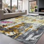 Den. Sunset new 9428 Krém-Arany 60x110cm modern szőnyeg
