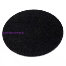 Kab. Szőnyeg SOFFI kör shaggy 2cm fekete kör 100 cm