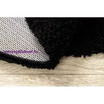 Kab. Szőnyeg SOFFI kör shaggy 2cm fekete kör 80 cm