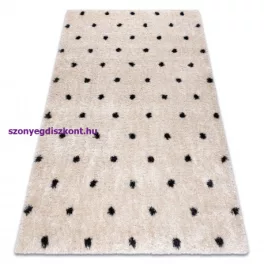   Kab. Szőnyeg FLUFFY 2370 shaggy pontok - krém / antracit 180x270 cm