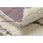 Kab. Szőnyeg FLUFFY 2371 kör shaggy csík - krém / bézs kör 160 cm
