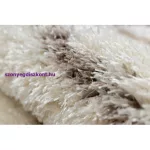 Kab. Szőnyeg FLUFFY 2371 kör shaggy csík - krém / bézs kör 160 cm