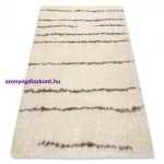 Kab. Szőnyeg FLUFFY 2371 shaggy csík - krém / bézs 80x150 cm