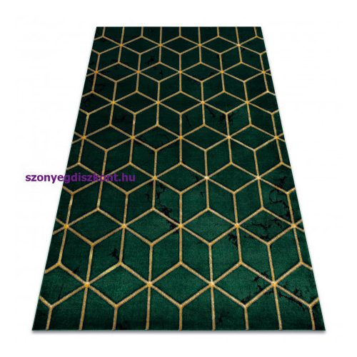 EMERALD szőnyeg 1014 glamour, elegáns kocka üveg zöld / arany 240x330 cm