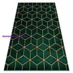 Kab. EMERALD szőnyeg 1014 glamour, elegáns kocka üveg zöld / arany 200x290 cm