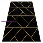 Kab. EMERALD szőnyeg 1012 glamour, elegáns geometriai fekete / arany 200x290 cm