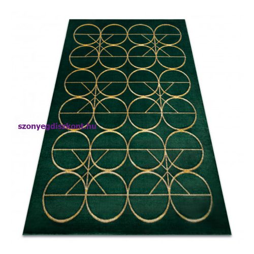 EMERALD szőnyeg 1010 glamour, elegáns körökben üveg zöld / arany 200x290 cm