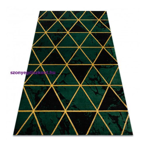 EMERALD szőnyeg 1020 glamour, elegáns márvány, háromszögek üveg zöld / arany 200x290 cm