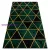 Kab. EMERALD szőnyeg 1020 glamour, elegáns márvány, háromszögek üveg zöld / arany 200x290 cm