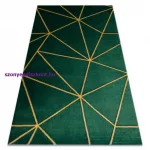 Kab. EMERALD szőnyeg 1013 glamour, elegáns geometriai üveg zöld / arany 180x270 cm