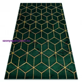   Kab. EMERALD szőnyeg 1014 glamour, elegáns kocka üveg zöld / arany 180x270 cm