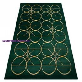   Kab. EMERALD szőnyeg 1010 glamour, elegáns körökben üveg zöld / arany 160x220 cm