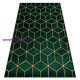EMERALD szőnyeg 1014 glamour, elegáns kocka üveg zöld / arany 140x190 cm