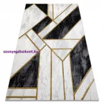 Kab. EMERALD szőnyeg 1015 glamour, elegáns márvány, geometriai fekete / arany 140x190 cm