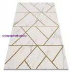 Kab. EMERALD szőnyeg 1012 glamour, elegáns geometriai, márvány krém / arany 140x190 cm
