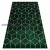 Kab. EMERALD szőnyeg 1014 glamour, elegáns kocka üveg zöld / arany 120x170 cm