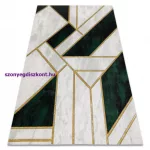 Kab. EMERALD szőnyeg 1015 glamour, elegáns márvány, geometriai üveg zöld / arany 120x170 cm