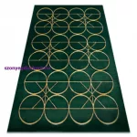 Kab. EMERALD szőnyeg 1010 glamour, elegáns körökben üveg zöld / arany 120x170 cm