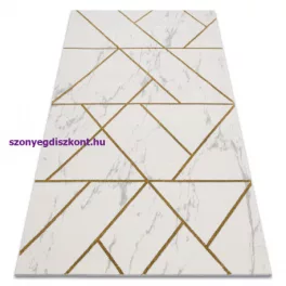   Kab. EMERALD szőnyeg 1012 glamour, elegáns geometriai, márvány krém / arany 80x150 cm