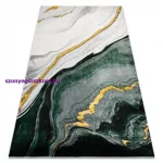 Kab. EMERALD szőnyeg 1017 glamour, elegáns márvány üveg zöld / arany 80x150 cm