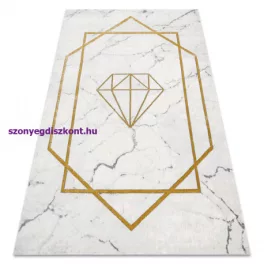   Kab. EMERALD szőnyeg 1019 glamour, elegáns gyémánt, márvány krém / arany 80x150 cm