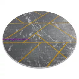   Kab. EMERALD szőnyeg 1012 kör - glamour, elegáns márvány, geometriai szürke / arany kör 160 cm