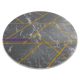 EMERALD szőnyeg 1012 kör - glamour, elegáns márvány, geometriai szürke / arany kör 160 cm