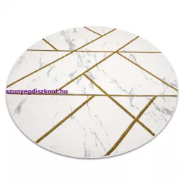   Kab. EMERALD szőnyeg 1012 kör - glamour, elegáns márvány, geometriai krém / arany kör 160 cm