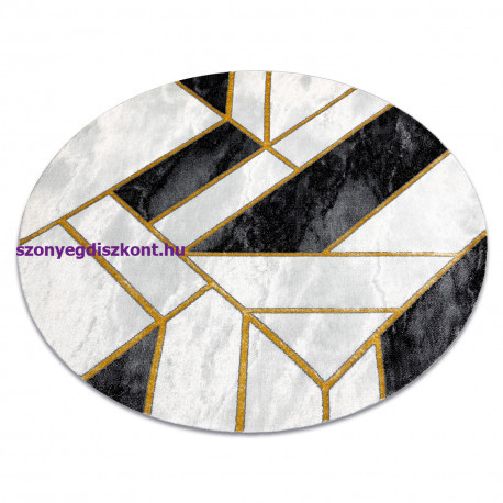 EMERALD szőnyeg 1015 kör - glamour, elegáns márvány, geometriai fekete / arany kör 200 cm