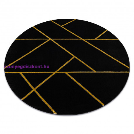 EMERALD szőnyeg 1012 kör - glamour, elegáns márvány, geometriai fekete / arany kör 200 cm