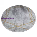 Kab. EMERALD szőnyeg 1022 kör - glamour, elegáns márvány, geometriai szürke / arany kör 160 cm