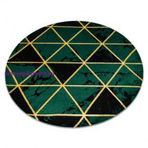   EMERALD szőnyeg 1020 kör - glamour, elegáns márvány, háromszögek üveg zöld / arany kör 160 cm