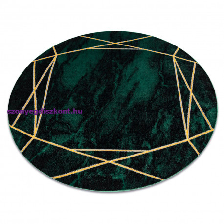 Kizárólagos EMERALD szőnyeg 1022 kör - glamour, elegáns márvány, geometriai üveg zöld / arany kerék 200 cm