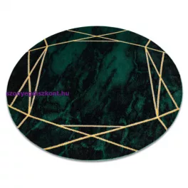   Kab. EMERALD szőnyeg 1022 kör - glamour, elegáns márvány, geometriai üveg zöld / arany kerék 160 cm