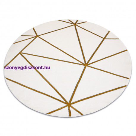 EMERALD szőnyeg 1013 kör - glamour, elegáns geometriai krém / arany kör 120 cm