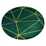 Kab. EMERALD szőnyeg 1013 kör - glamour, elegáns geometriai üveg zöld / arany kör 120 cm