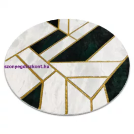   Kab. EMERALD szőnyeg 1015 kör - glamour, elegáns márvány, geometriai üveg zöld / arany kör 120 cm
