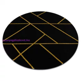   Kab. EMERALD szőnyeg 1012 kör - glamour, elegáns márvány, geometriai fekete / arany kör 120 cm