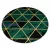 Kab. EMERALD szőnyeg 1020 kör - glamour, elegáns márvány, háromszögek üveg zöld / arany kör 120 cm