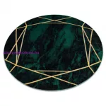 Kab. EMERALD szőnyeg 1022 kör - glamour, elegáns márvány, geometriai üveg zöld / arany kerék 120 cm