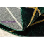 Kab. EMERALD szőnyeg 1022 kör - glamour, elegáns márvány, geometriai üveg zöld / arany kerék 120 cm